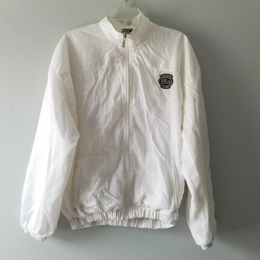 Vintage Chemise Lacoste White Bomber Jacket Medium